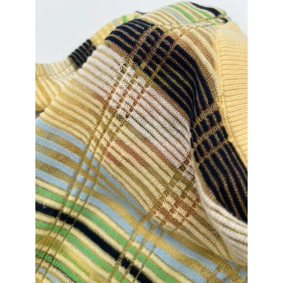 ZARA Multicolored Striped Retro Preppy Sheer Short Sleeve Sweater (Womens: Sml) - Picture 7 of 7